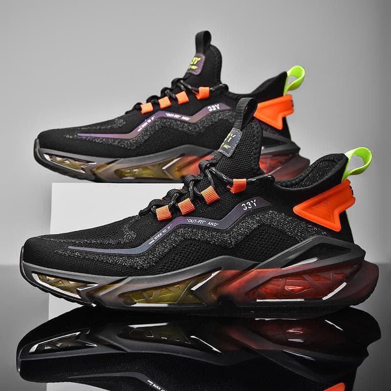 New Men's Breathable Fly-Weave Mesh Fashion Lace Up Casual Sole Running Sports Shoes 45