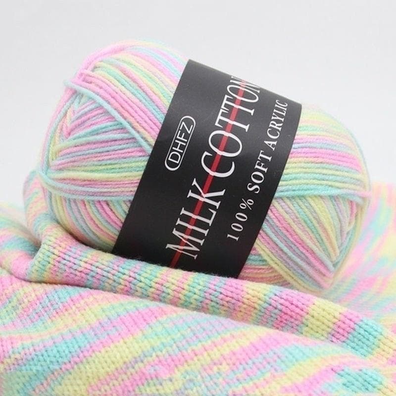 Handmade DIY Crochet Yarn With Gradient Milk Cotton Medium Thick Baby Thread Baby Thread