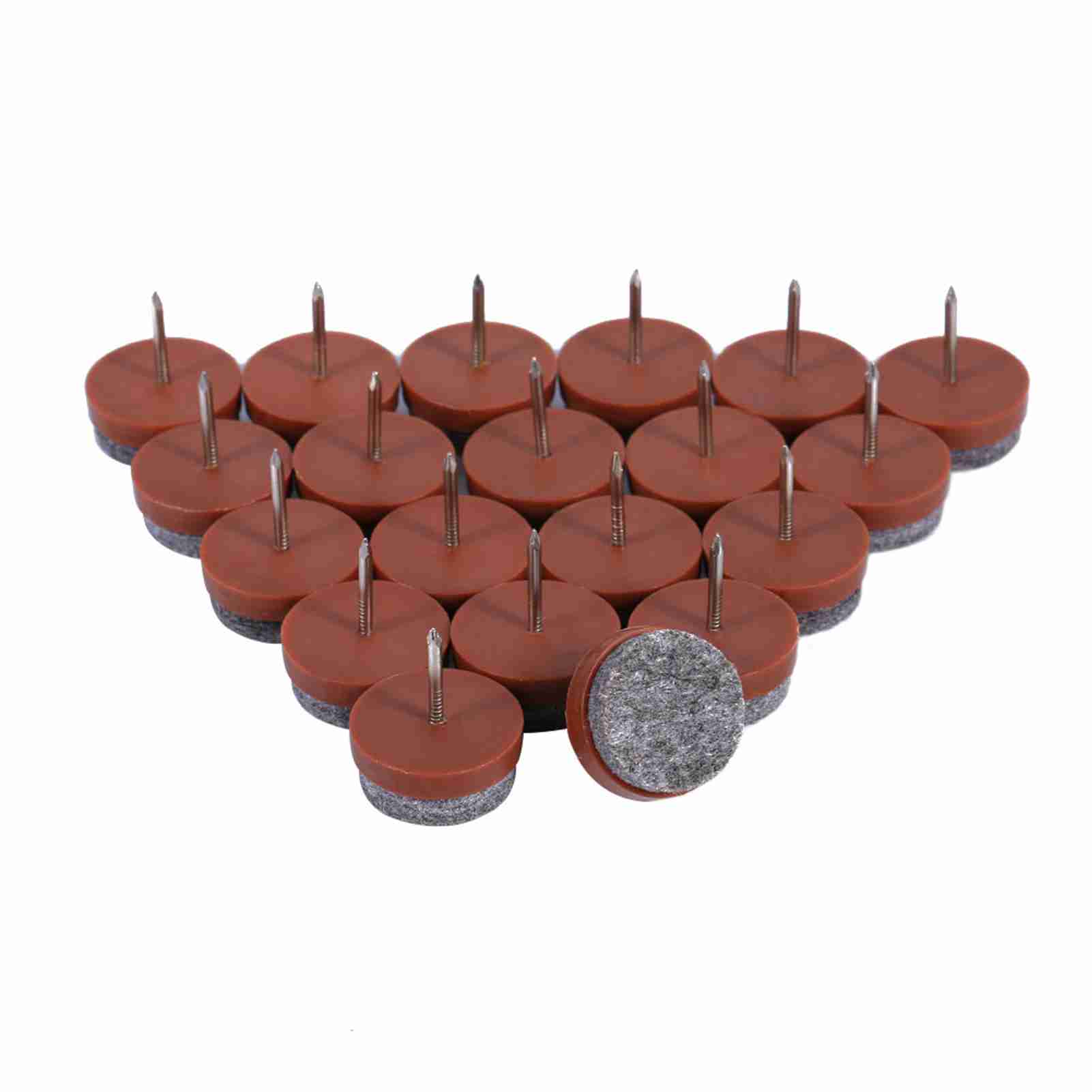 20Pcs/Set 20mm Furniture Floor Felt Nail Pad Chair Table Leg Felt Protector (Brown)