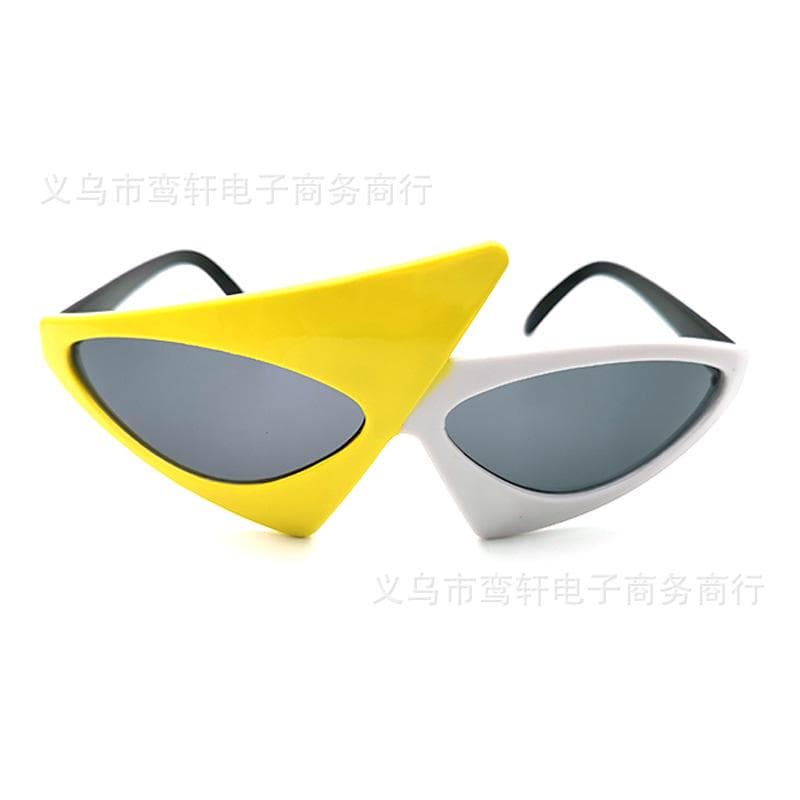 Fashion Christmas Triangle Oval Green Rose Contrast Color Roy Purdy Sunglasses Stage Hip Hop Party Glasses UV400 Party Supplies Yellow&White