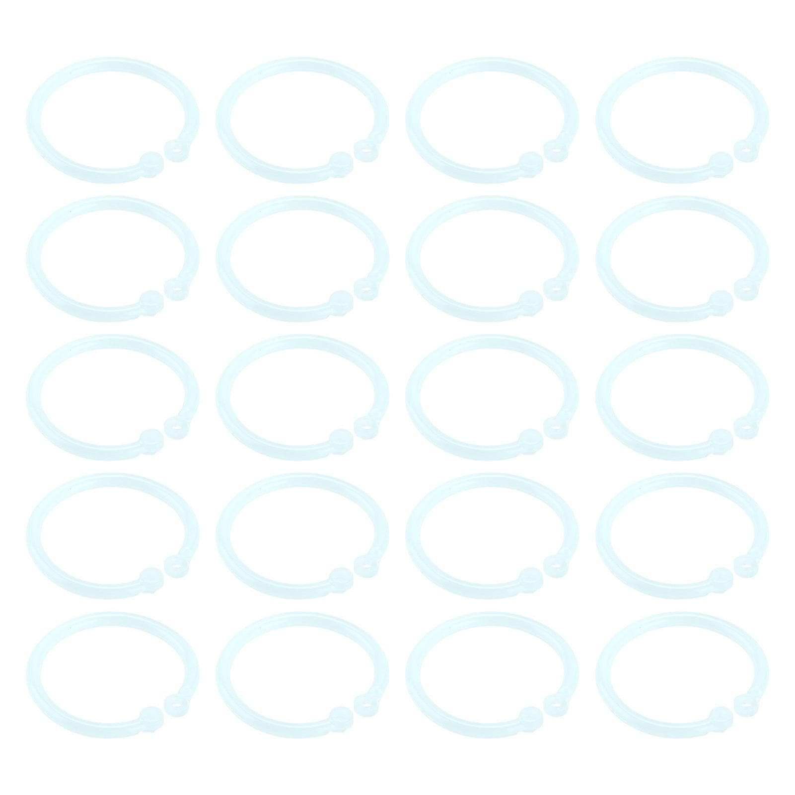 20pcs Plastic Rings Transparent Flexible Loose Leaf Book Binder Rings for School Home Office Cards