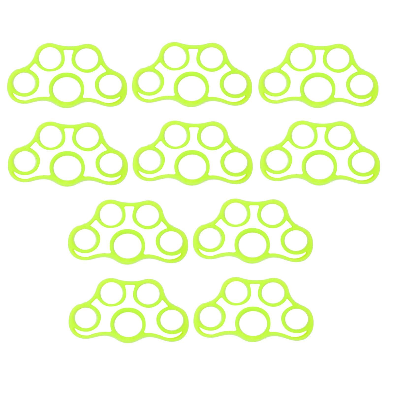 10Pcs Finger Exerciser 6.6LB Green Soft Flexible Silicone Portable Skin Friendly Finger Stretcher