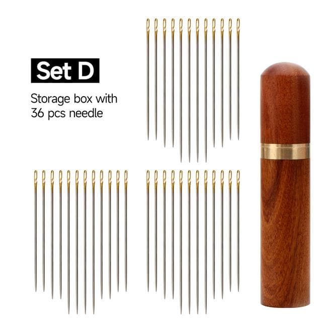 12/36PCS Sewing Needles Multi-size Side Opening Stainless Steel Darning Sewing Household Hand Tools 36PCS Box