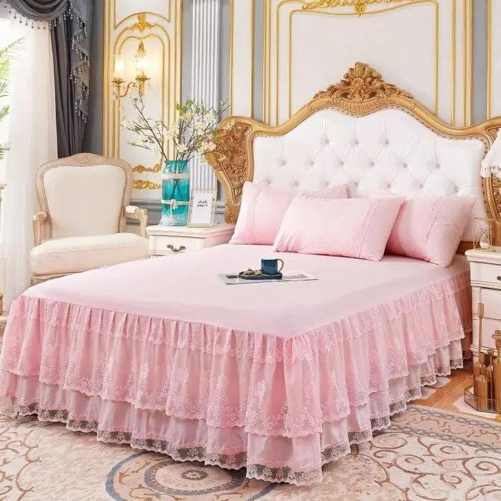 Solid Princess Wind Bed Skirt Single piece One piece Set Three piece Bed Sheet Lace Lace Pattern Bed Protector 150x200cm 1pc