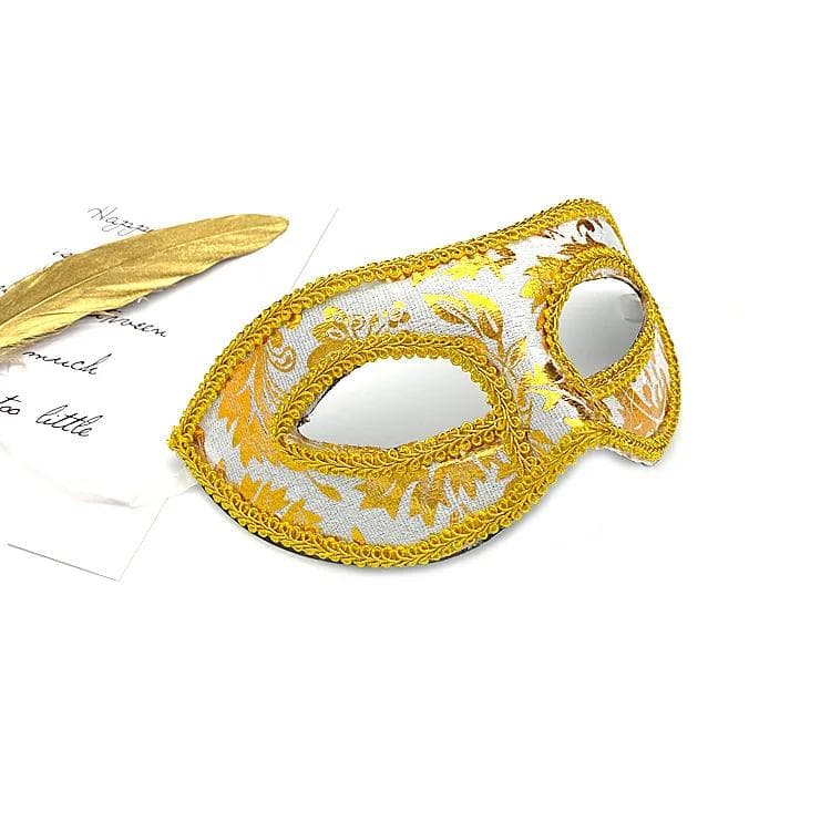 1pcs Man Men Venetian Lace Sequin Eye Mask Costume Prince Masks Party Masquerade Birthday Halloween Wedding Festival white
