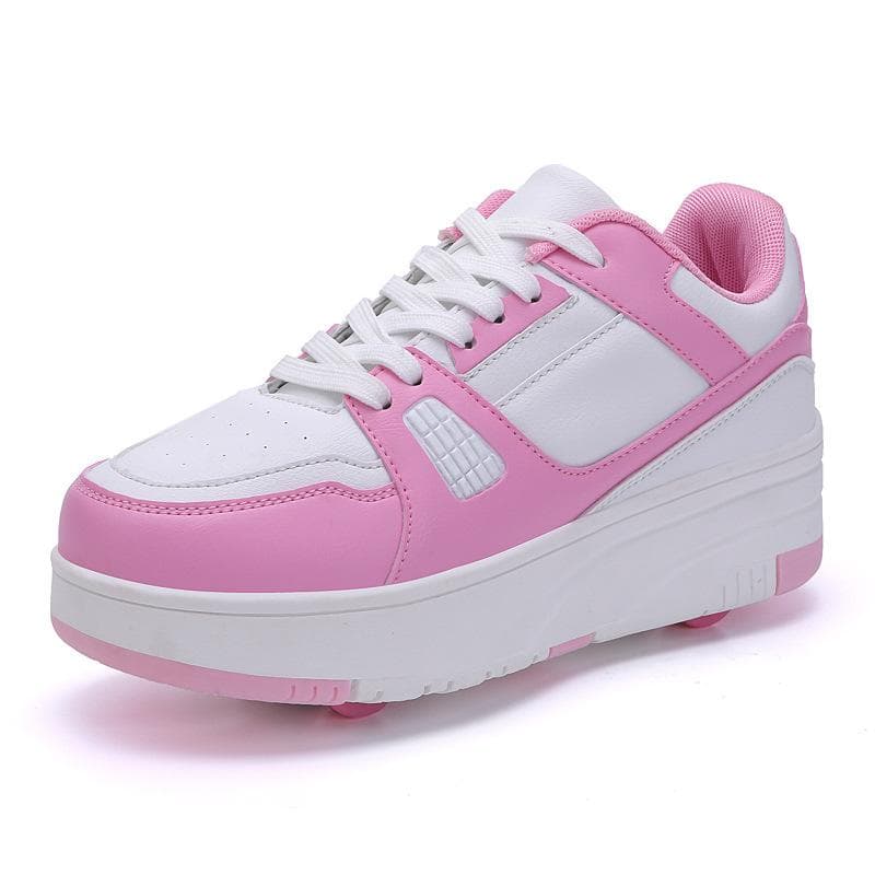 Student Runaway Shoes Four-wheel Children's Wheel Skates Men's and Women's Removable Ultra-light Version Shoes with Wheels 30