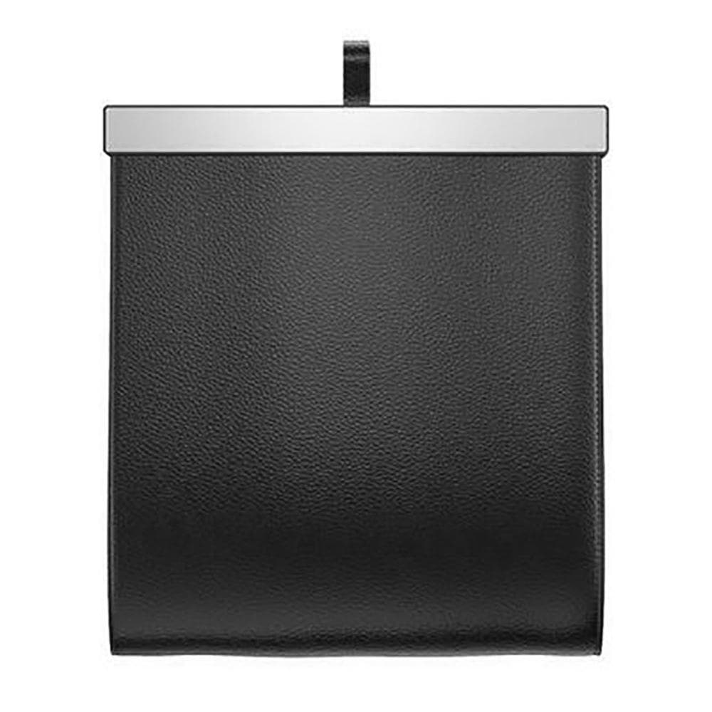 Leather Car Garbage Can Foldable Rear Seat Trashes Can Large Capacity Storage Organizer Waterproof black