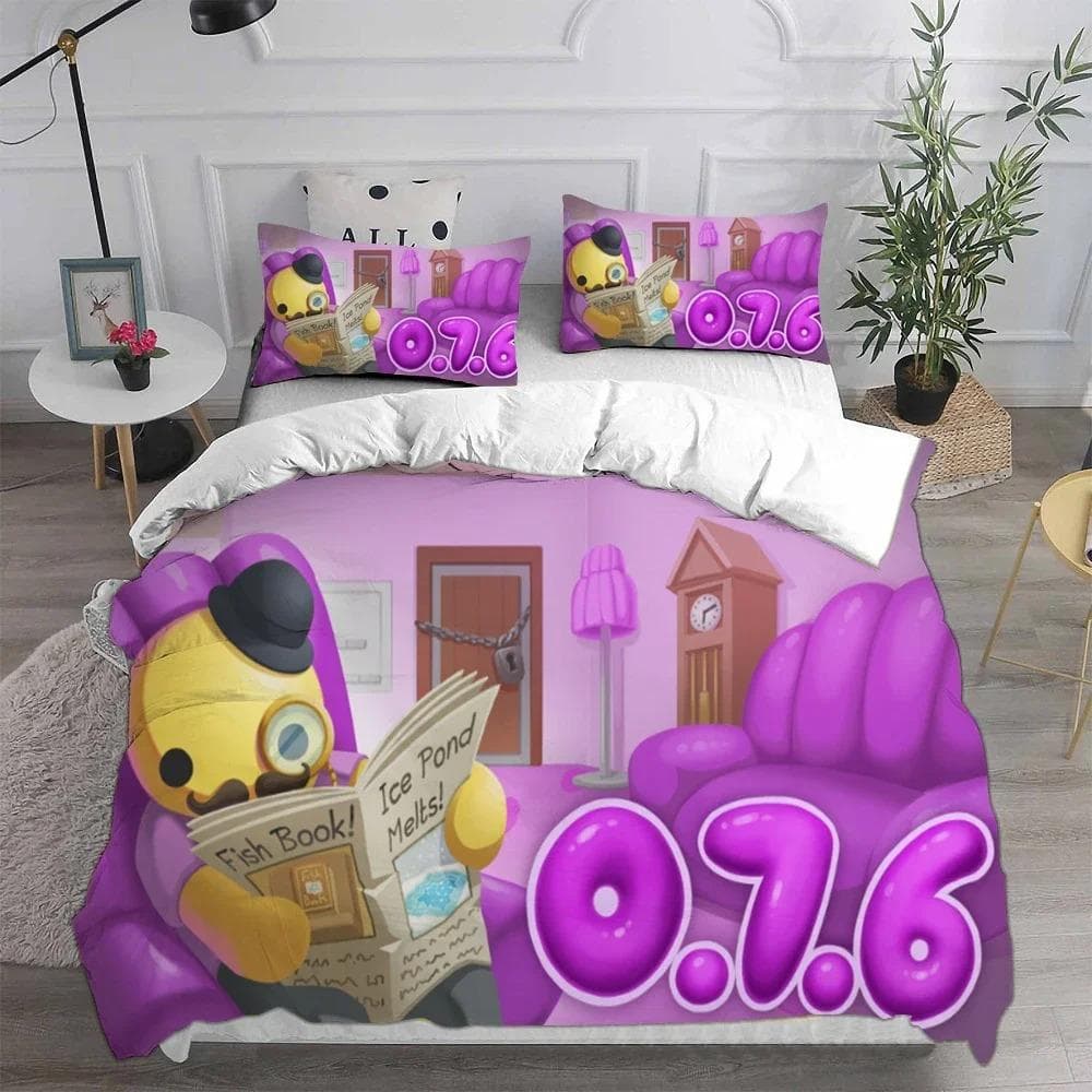 Wobbly & Life Single Bedding Set,Duvet Cover Comforter Bed Set Quilt Cover Pillowcase,King Queen Twin Size Boys Girls Adultse 140X200cm-2pcs