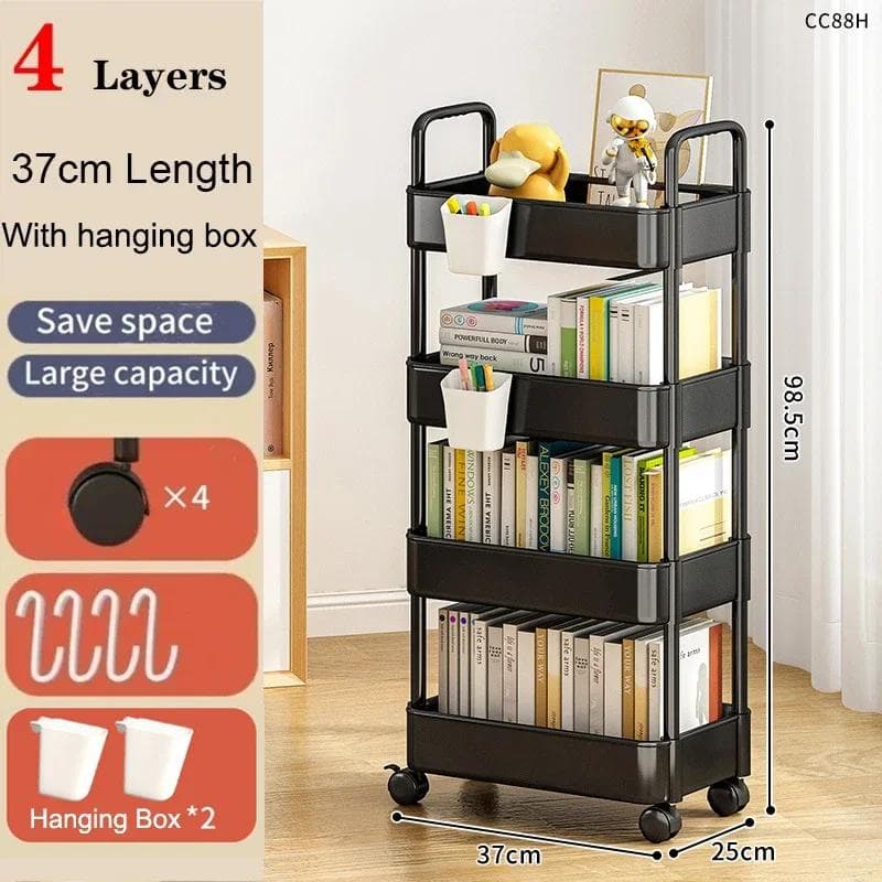 Mobile Storage Rack Trolley Household Kitchen Multifunctional Cart with Wheels Rack Bedroom Multi-Layer Storage Home Accessories