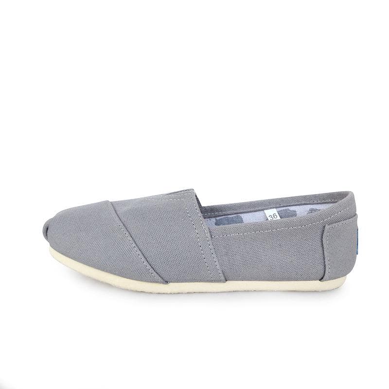New 2025 canvas shoes men's and women's lazy shoes solid color Toms shoes Thomas cloth shoes Mary shoes comfortable and versatile 41 light grey