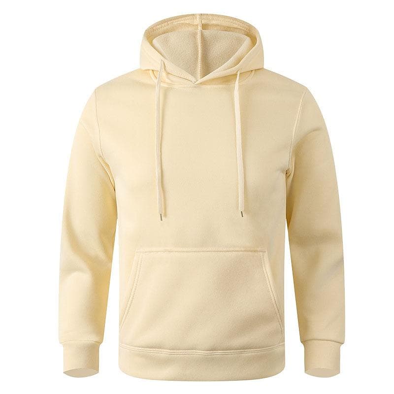 Men's Casual Hoodies Fleece Hip Hop Solid Pullover Sweatshirt Men Sportswear Clothing Sweatshirt Men's Clothing XXXL khaki