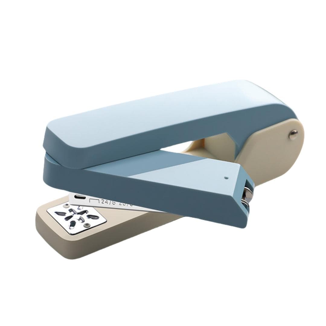 1pc Multi-functional 360-degree Rotating 1pc Labor-saving Stapler - White Business Office Supplies - Can Bind 25 Sheets Of Paper At A Time blue