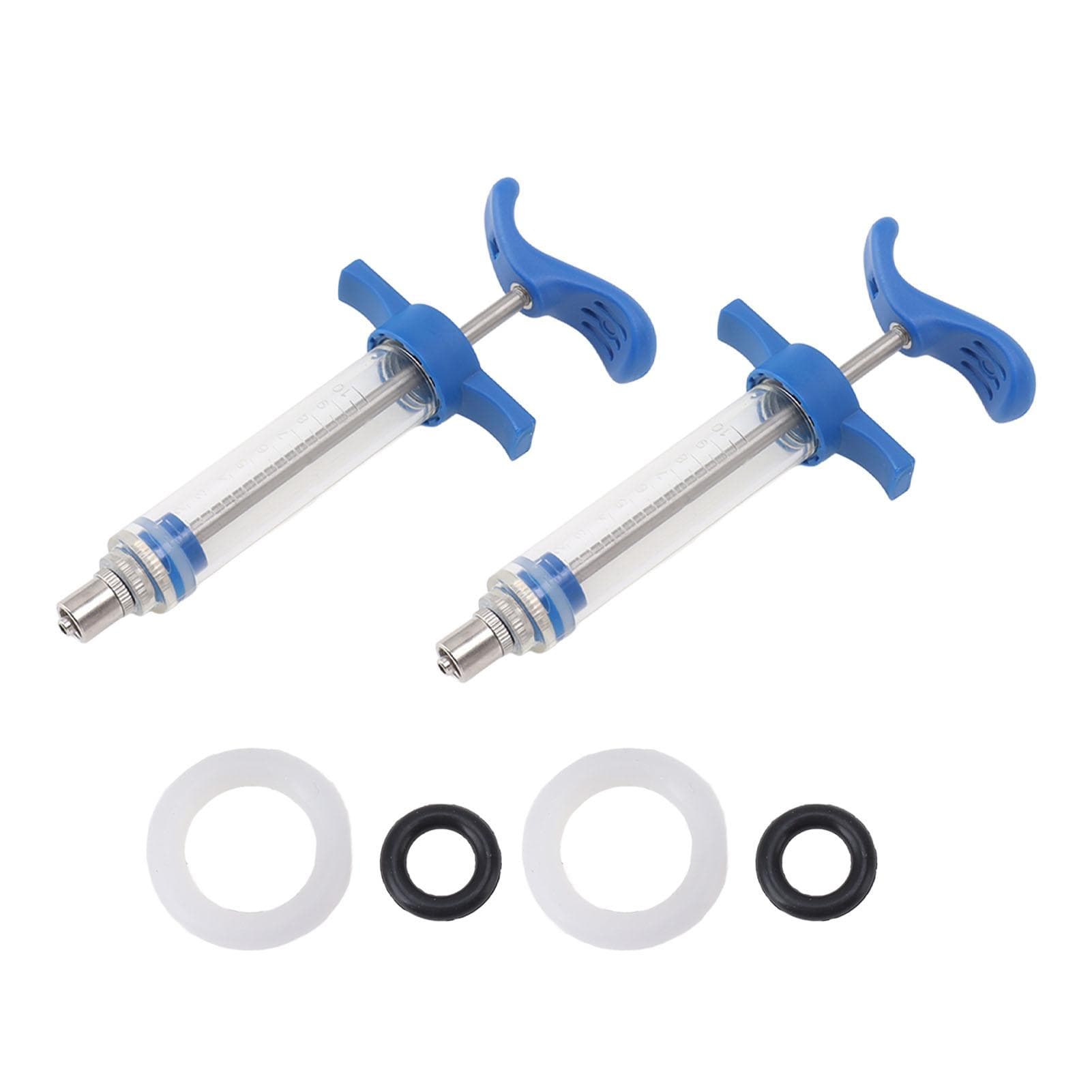 2PCS Syringe Drencher Plastic Steel and Alloy Reusable Feeding Syringe for Goat Horse Sheep Dog Pig 10ML