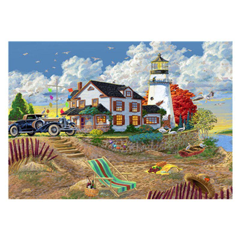 DIY Diamond Painting Full Round Rhinestone House 5D Embroidery Cross Stitch 20X30CM