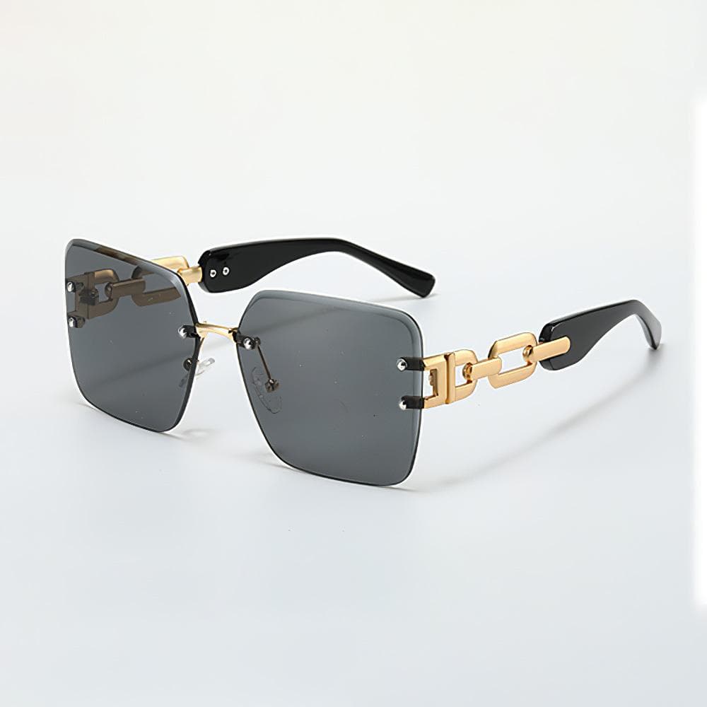 New Vintage Sunglasses Women Stylish Frameless Golden Chain Gradient Lenses Sun Glasses Modern Fashion
