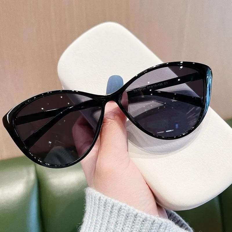 Fashion Women Cat Eye Sunglasses UV400 Protection Vintage Style Anti Blue Light Glasses Outdoor Leisure Shading Eyewear As shown in the figu