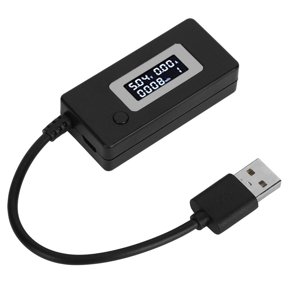 LCD Display Backlight USB Detector Ammeter Voltmeter Charging Capacity Tester Meter 430VWhite