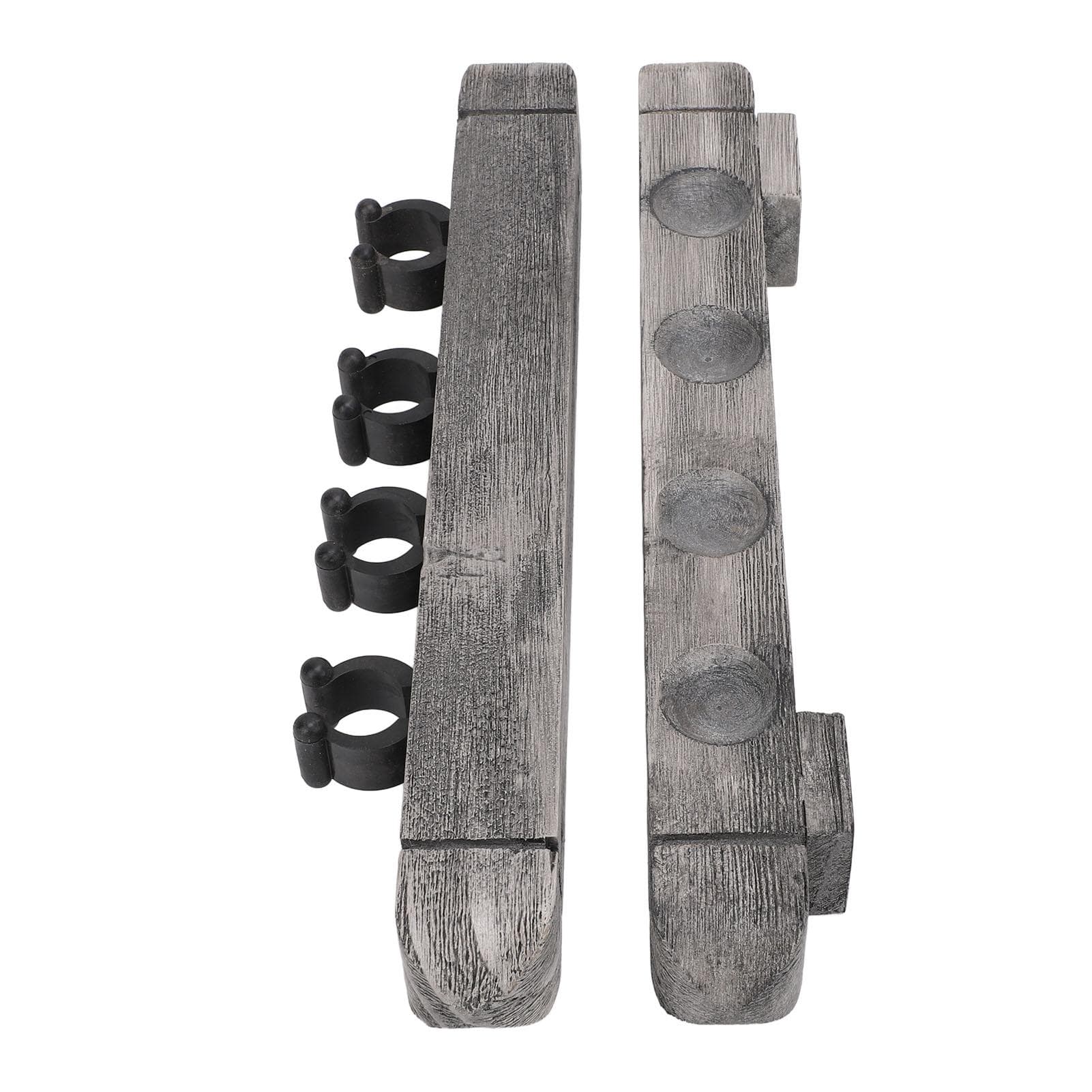 Wall Mounted Cue Holder Rack 4 Slots Modern Wooden Billiard Cue Holder Silver Grey