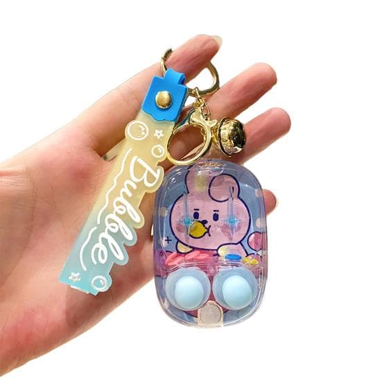 Game Console Keychain Mini Portable Cartoon Print Mermaid Water Cooler Keyring Bell Decor Children D