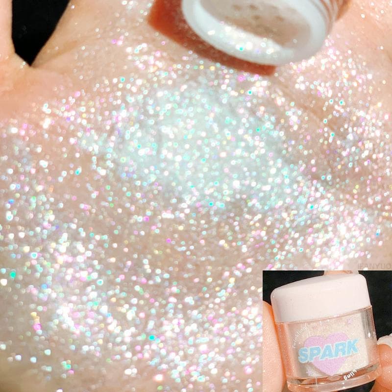 Glitter Highlighter Powder Eyeshadow Makeup Face Brightening Highlighter Powder Shimmer Cosmetics
