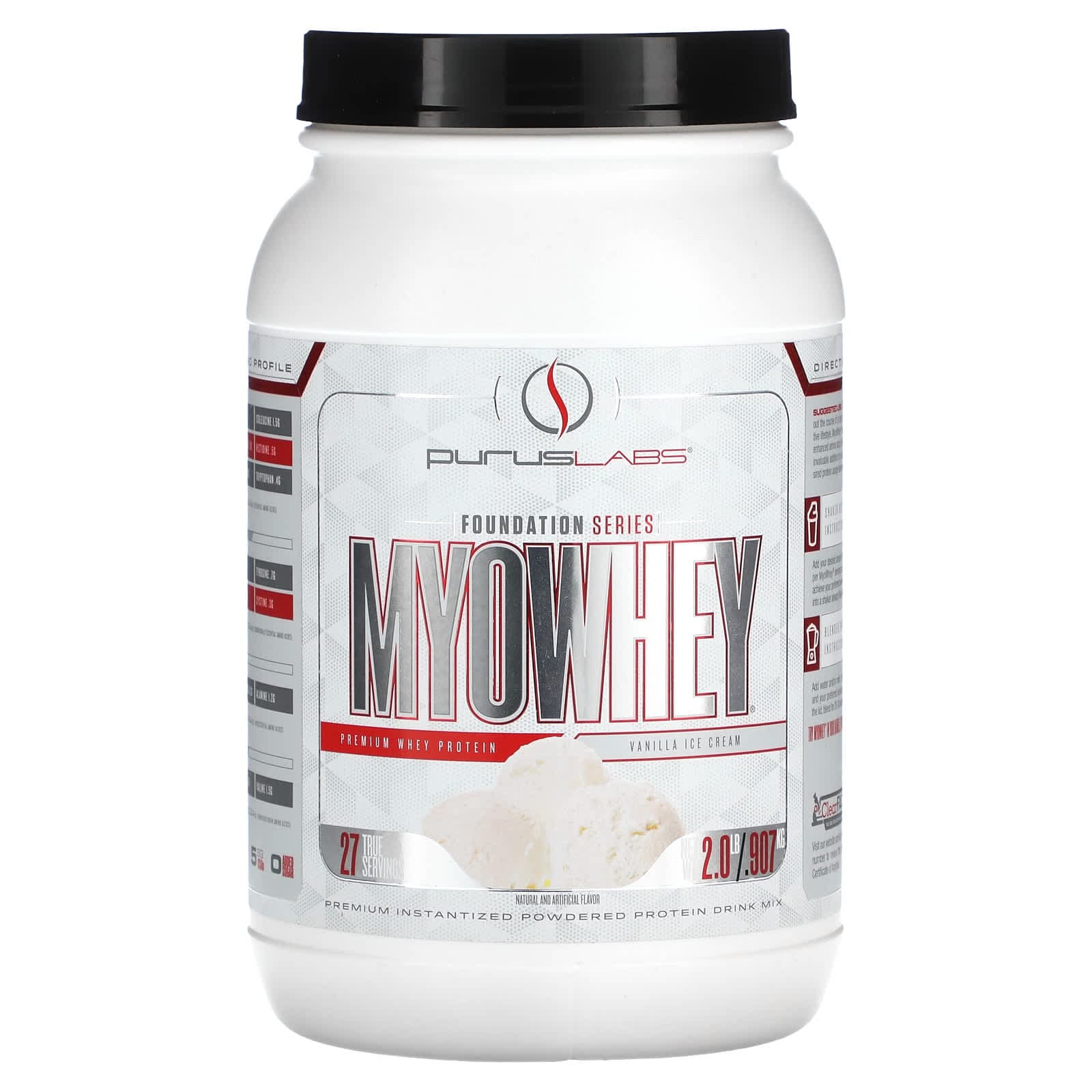 Purus Labs, Foundation Series, MyoWhey, Vanilla Ice Cream, 2 lb (0.907 kg)