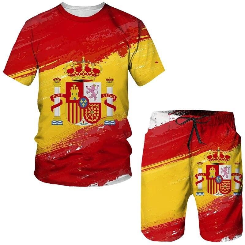 U.S.A/Israel National Emblem 2 Piece Sets Tracksuit Men's Oversized Clothes Summer Beach Style 3D Printed Men Suit Tshirt S M