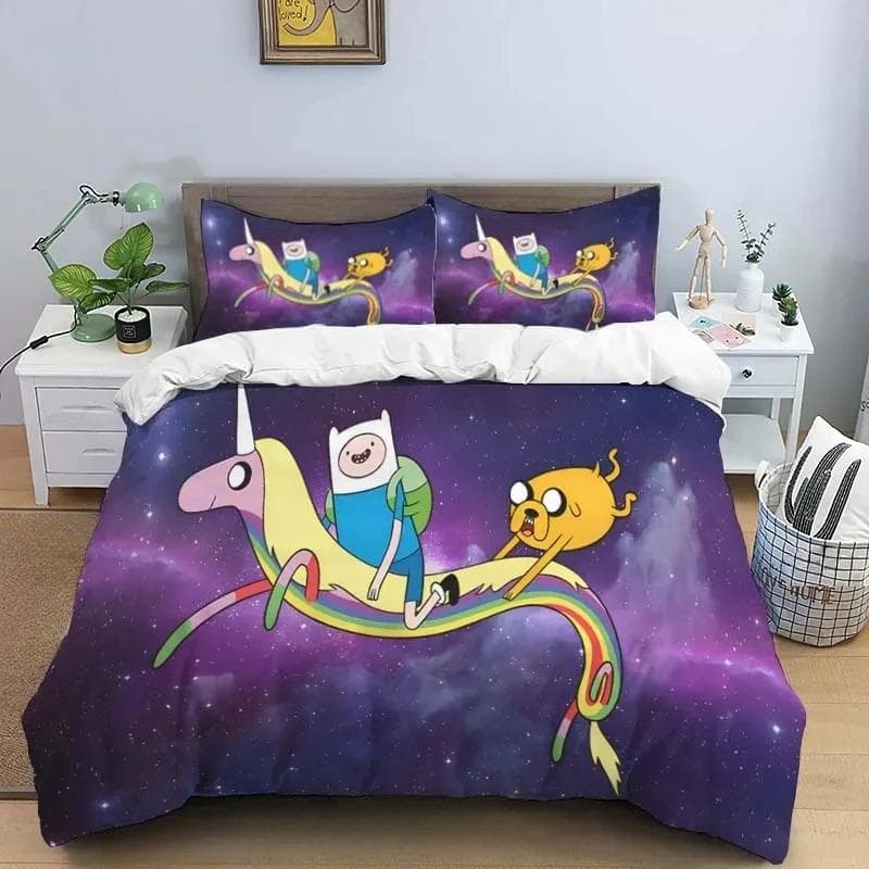 Cartoon Adventure Time Finn And Jake Duvet Cover Comforter Bed Single Twin Full Queen Size 3d Youth Girl Boys Gift 200X200cm-3pcs