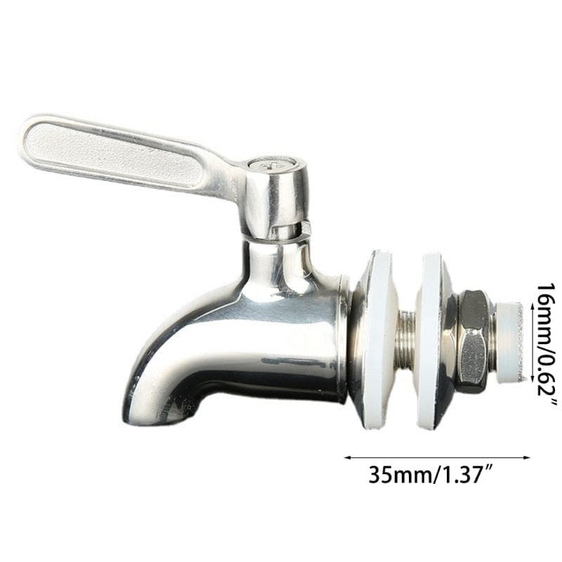 Spigot for Beverage Dispenser Stainless Steel Metal Spigot Dispenser Jar Juice Cold Drink Wine Beer Replacement Faucet silver