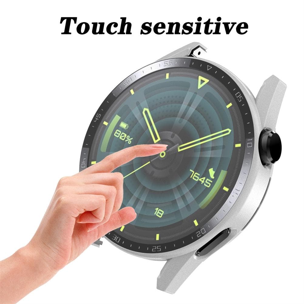 PC Frame Tempered Glass Case Compatible for Huawei Watch GT3 42mm46mm Smartwatch Shockproof Covers