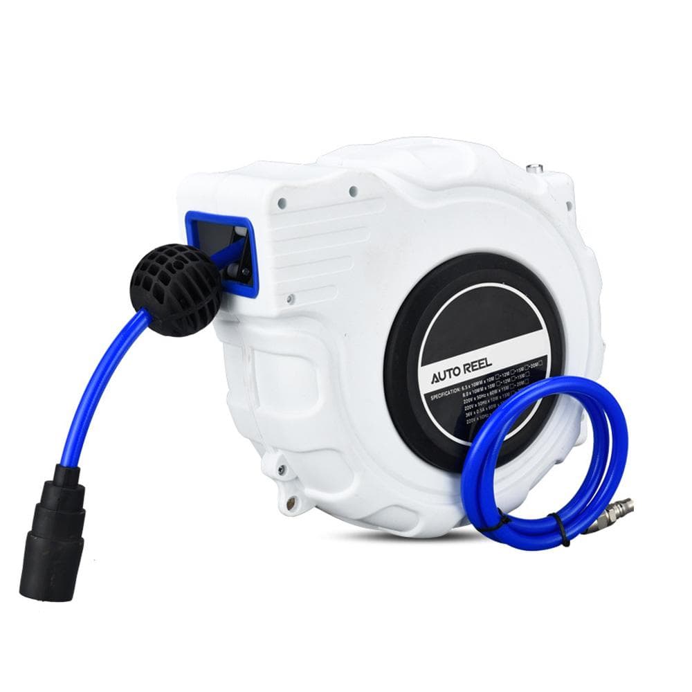 Retractable Hose Reel 82ft Wall Mounted Hose Reel with 180 Degrees Swivel Bracket Automatic Rewind 25m white