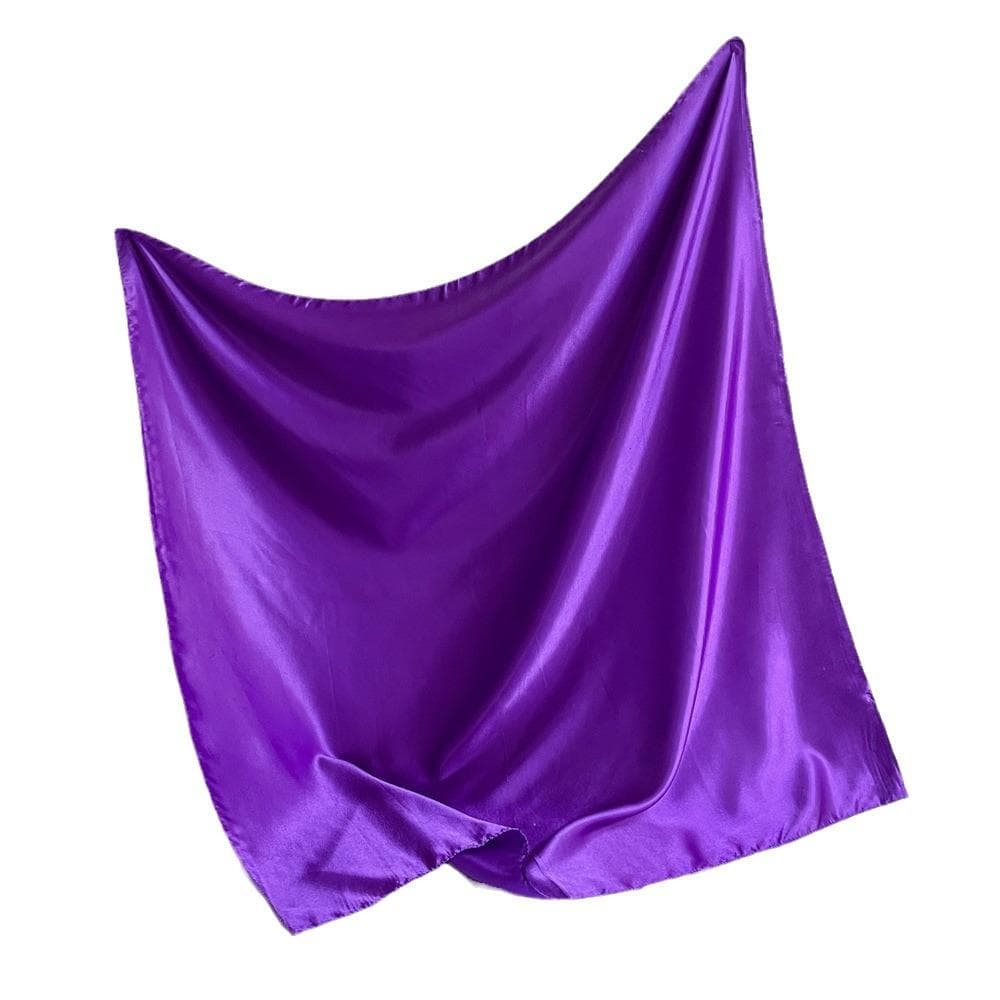 90CM Solid Color Square Scarf, Women's Scarf and Headband, Satin Fashionable Shiny Silk Scarf 90*90CM