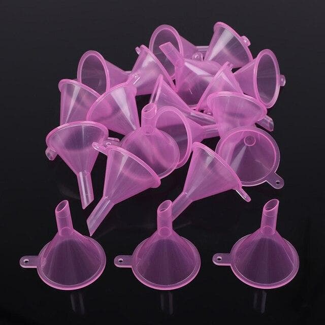 20pcs/lot Small Plastic For Perfume Diffuser Bottle Mini Liquid Oil Funnels Lab Tools 6mm Hole Diameter Perfume Lotion Funnel pink