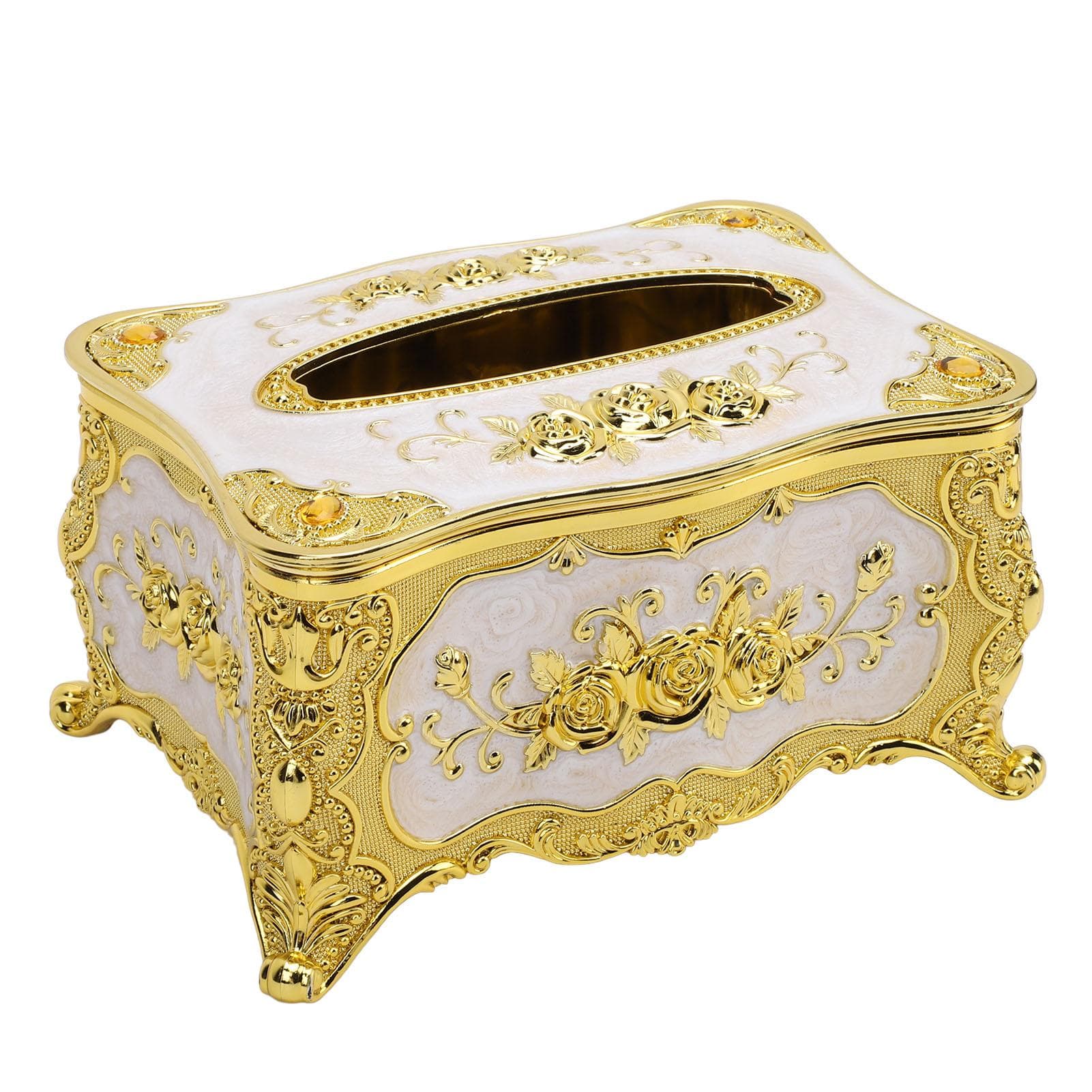Tissue Box Cover Holder Luxury Facial Napkin Paper Towel Organizer Dining Room Ornaments Rose