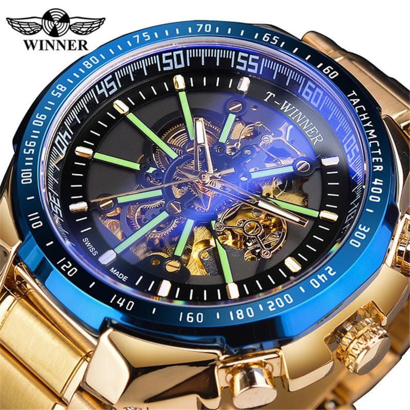 WINNER Men's Fashion Hollow out Cool Mechanical Waterproof Automatic Mechanical Watch