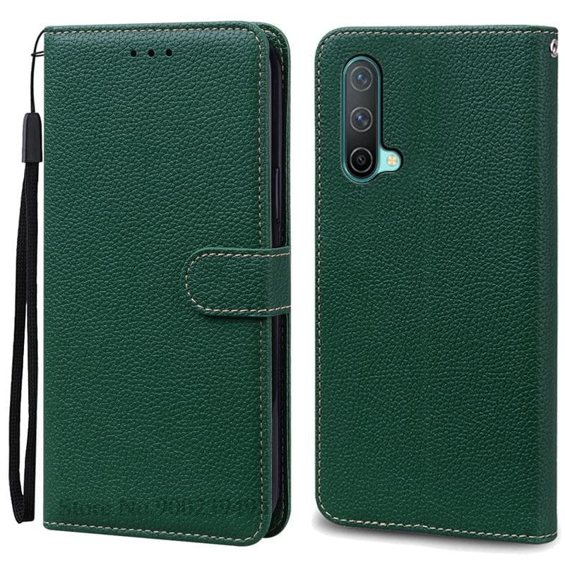 Nord CE 5G Case For Oneplus Nord CE 5G Case Flip Leather Wallet Cover For Oneplus Nord CE 5G Case Phone Cover Fundas Coque Oneplus Nord CE 5G dark green