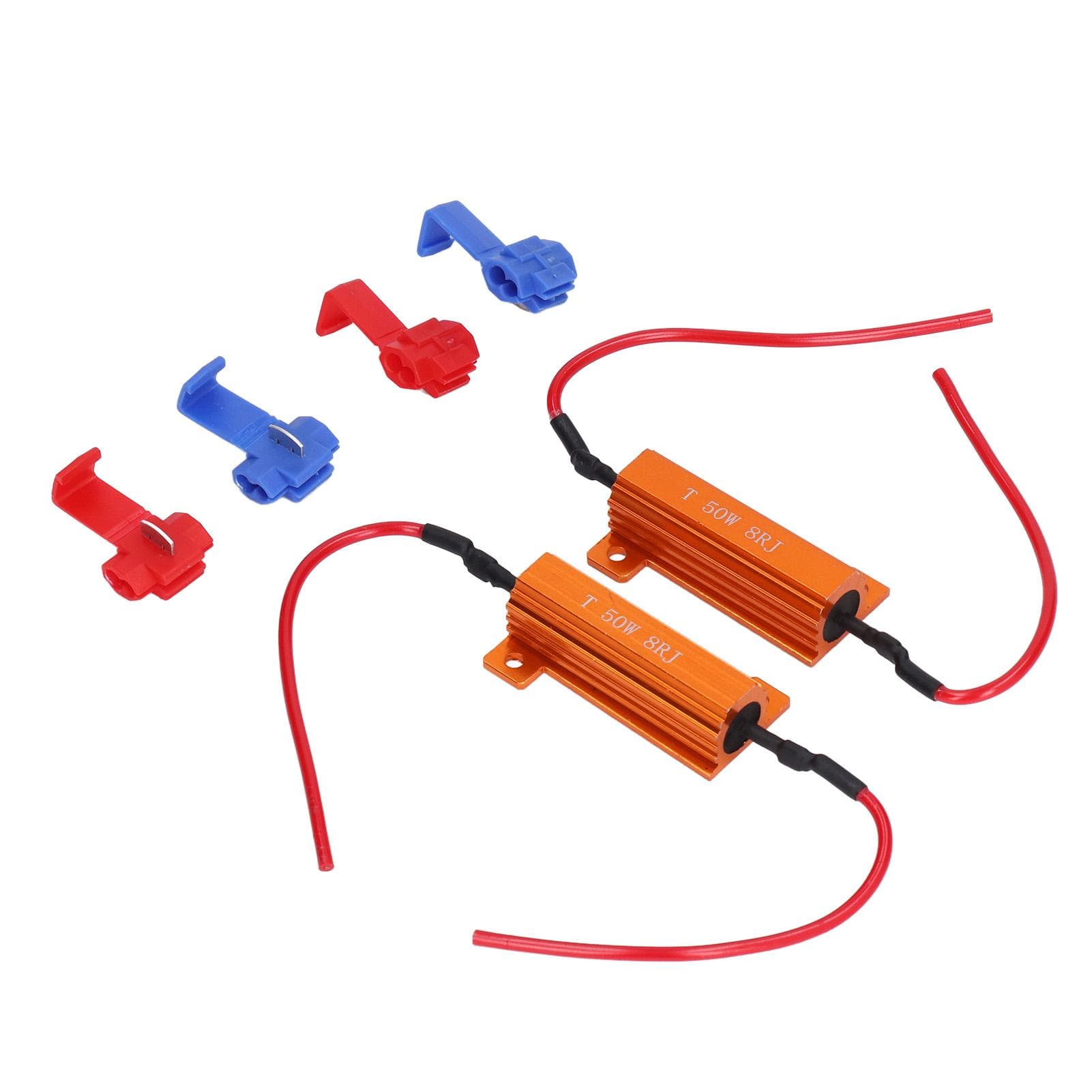 2 Sets Load Resistor 50W 8Ohm Error Free Accessory Replacement Kit for LED Light DRL