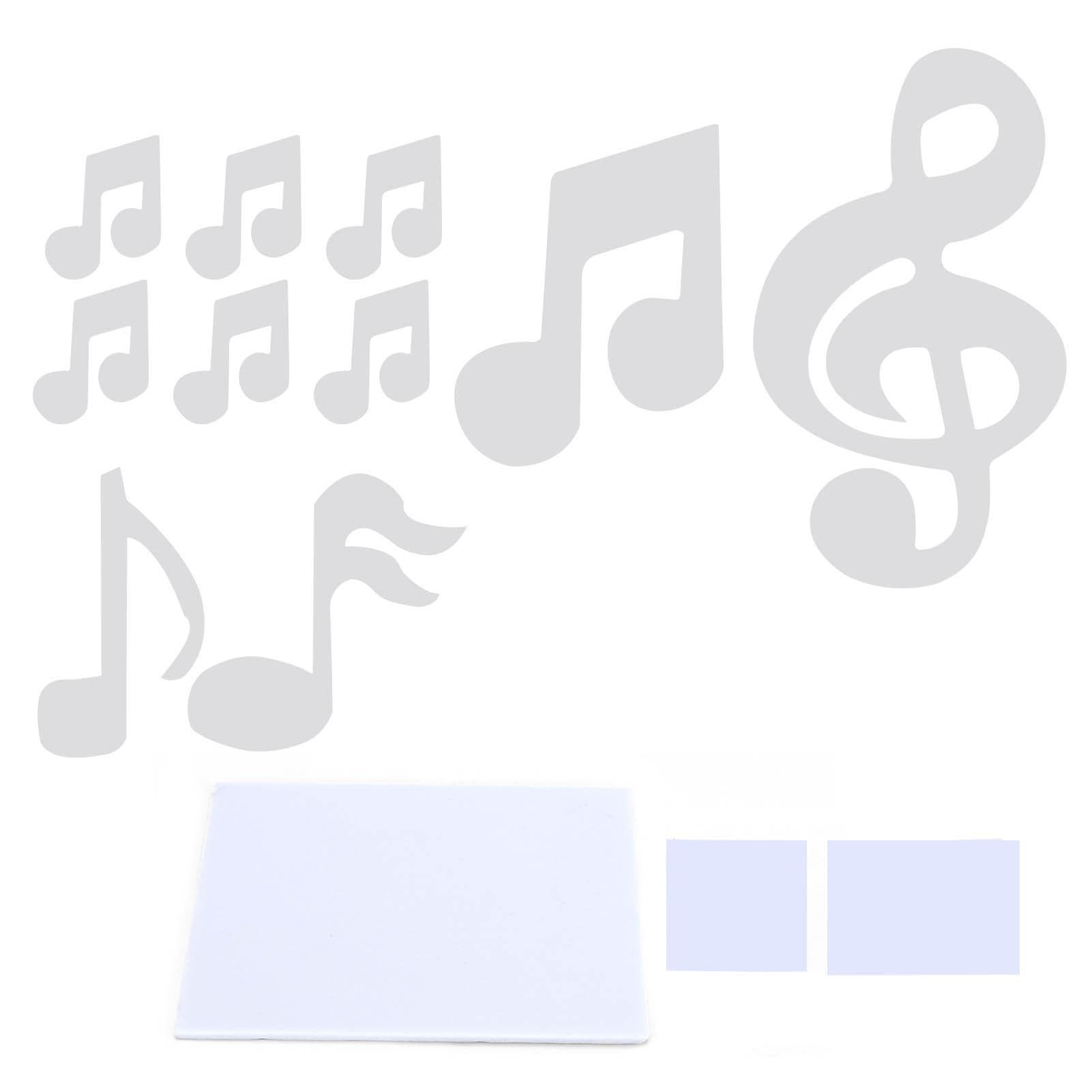 Music Note Wall Sticker DIY Innovative Embossed Decals Home Bedroom Background DecorationSilver silver