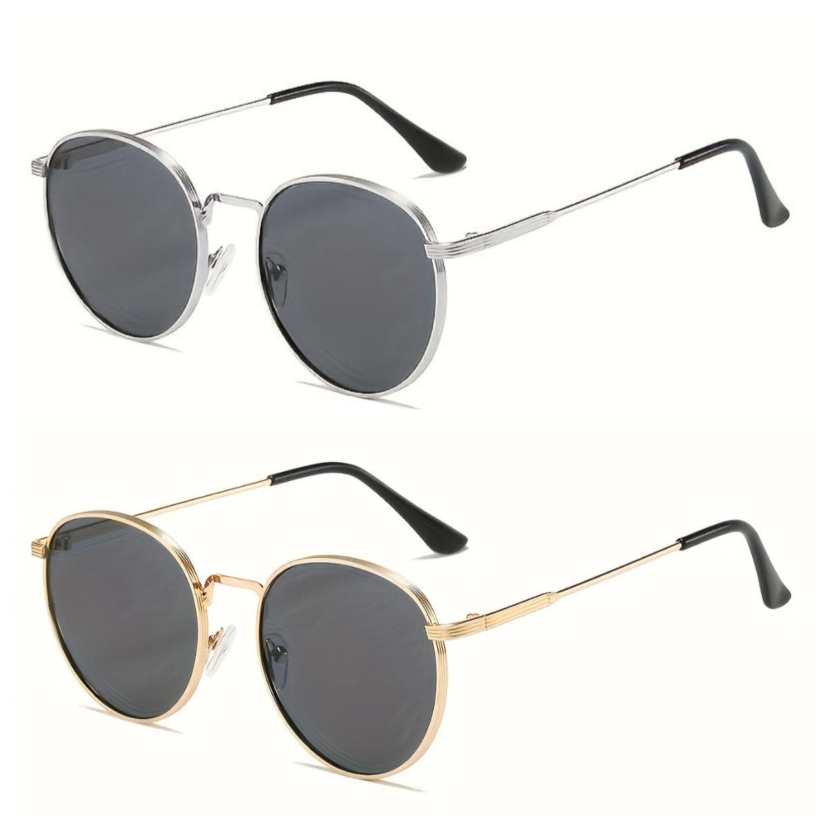 1/2pcs Retro Round Frame Glasses Lightweight Stylish Durable Unisex Fashion Eyewear for Men Women