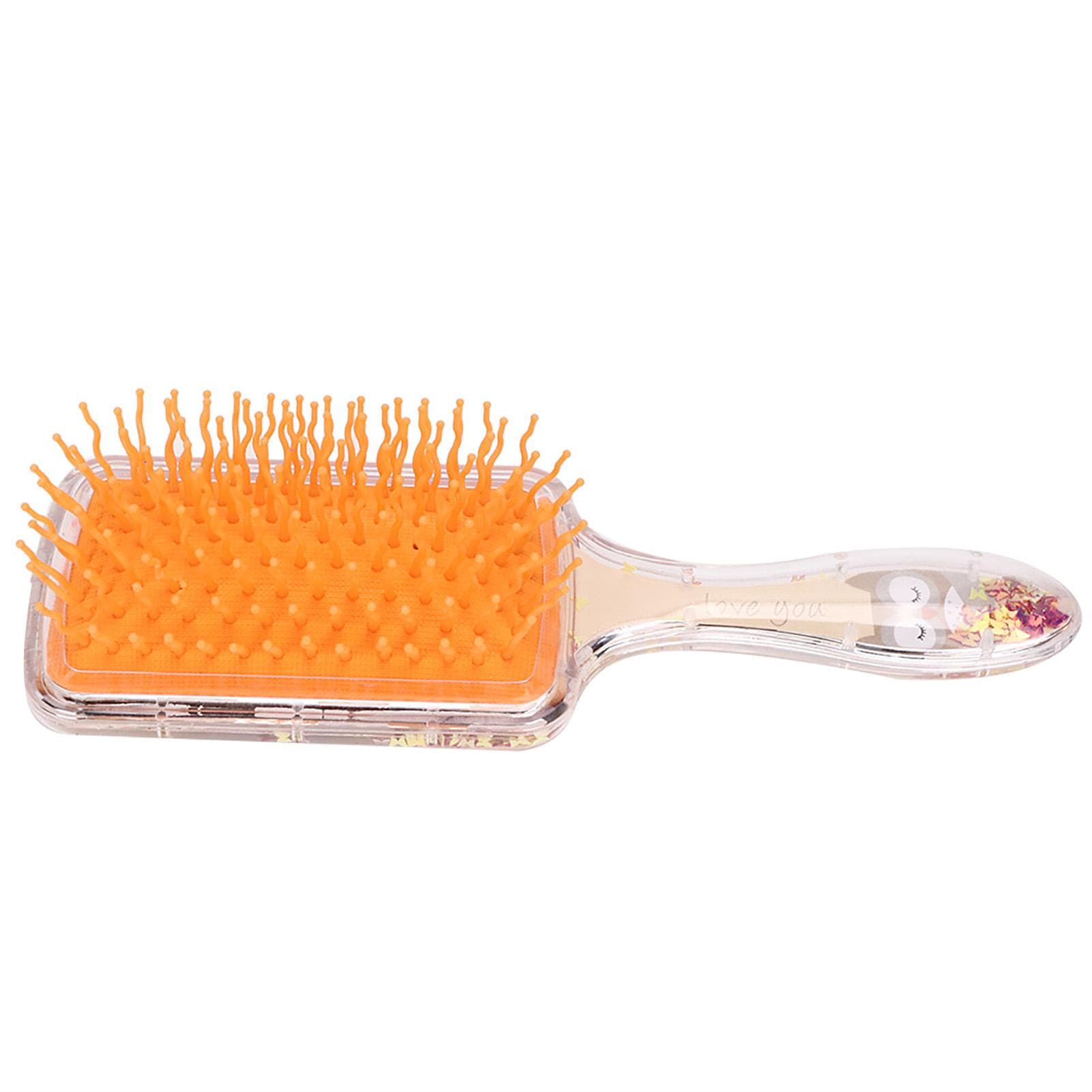 Children Cartoon Sequins Gasbag Hairdressing Comb Head Scalp Massage Comb Styling ToolWhite