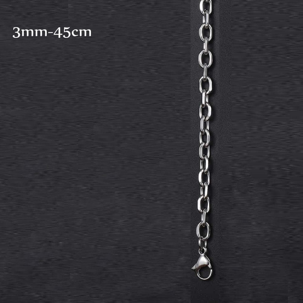 3mm/4mm Punk Gothic Cool Silver Color Choker Metal Collar Link Chain Stainless Steel Necklace 3mm-45cm