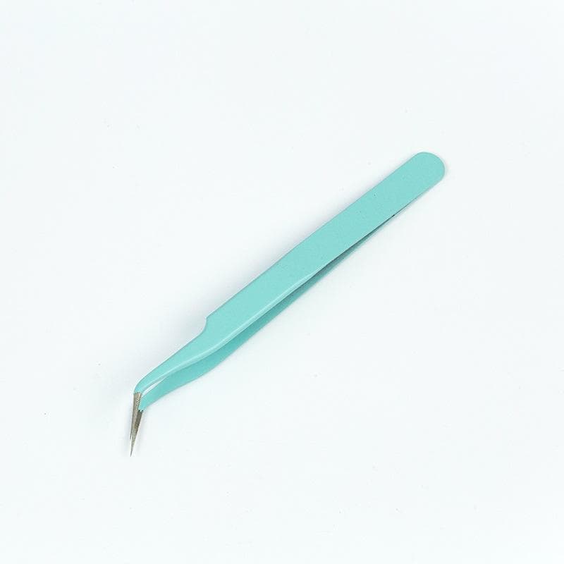 1Pcs Scrapbook Sticker Tape Precision Peeling Tweezers Series Macaron Color Tool Accessories curved blue