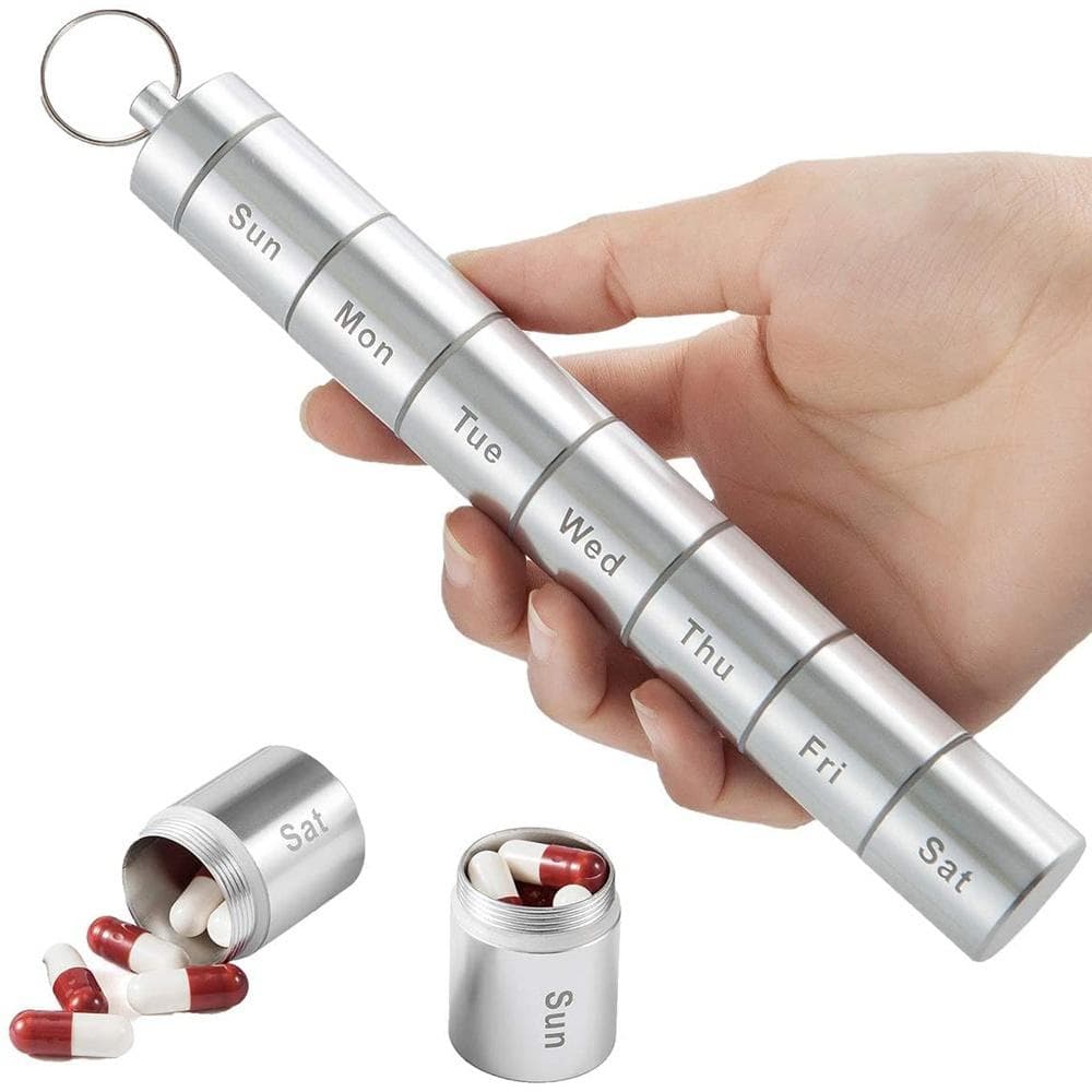 Weekly Pill Organizer Pill Box 7 Day Pill Case Sleek Crush-Resistant Medicine Organizer Dispenser Weekly Pill Box Portable None