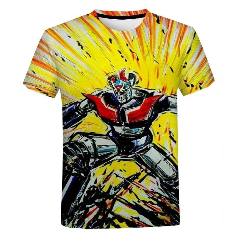 Men's Anime 3D Printed T Shirt Harajuku Casual Tops Street Fashion Oversized T Shirt M yellow