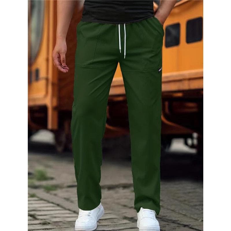 Men's Straight Jogging Pants, Casual Waist Drawstring Thin Sweatpants Spring And Summer L green