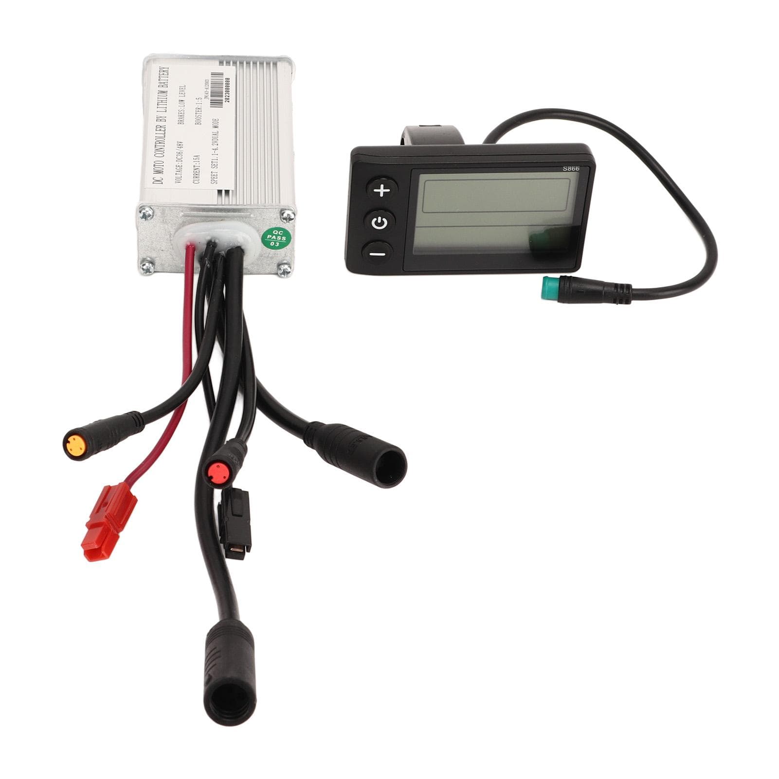 Bike Controller with S866 Display Panel 36V 48V 15A 250W 350W Motor Controller Metal Shell