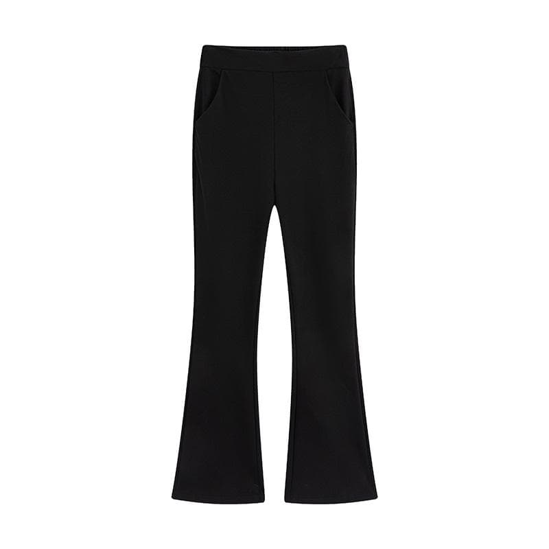 Black Micro-flared Pants Women's Spring and Autumn New High-waisted Slim-fitting Sweatpants Small Casual Pants XXL