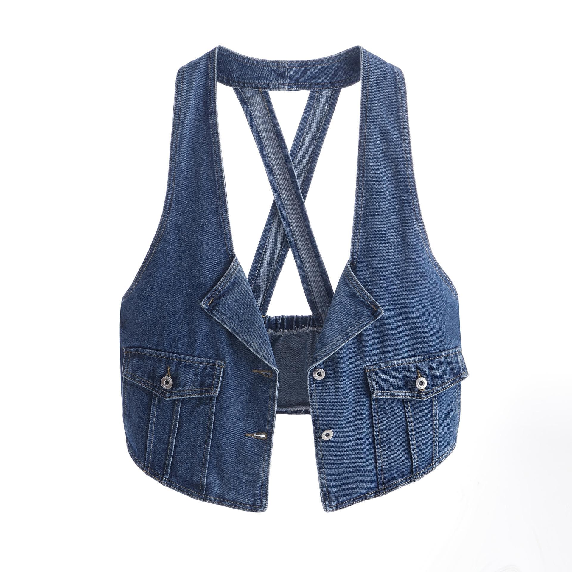 Women Fashion Korean Style Vest Female Vintage Sleeveless Plus Size Casual Denim Coat XXL