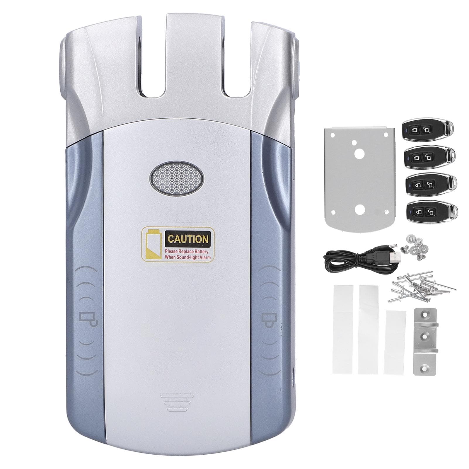 WAFU 00 Wireless Invisible Lock Touch Unlock with 4 Remote Controls for TUYA Blue and Silver Shell