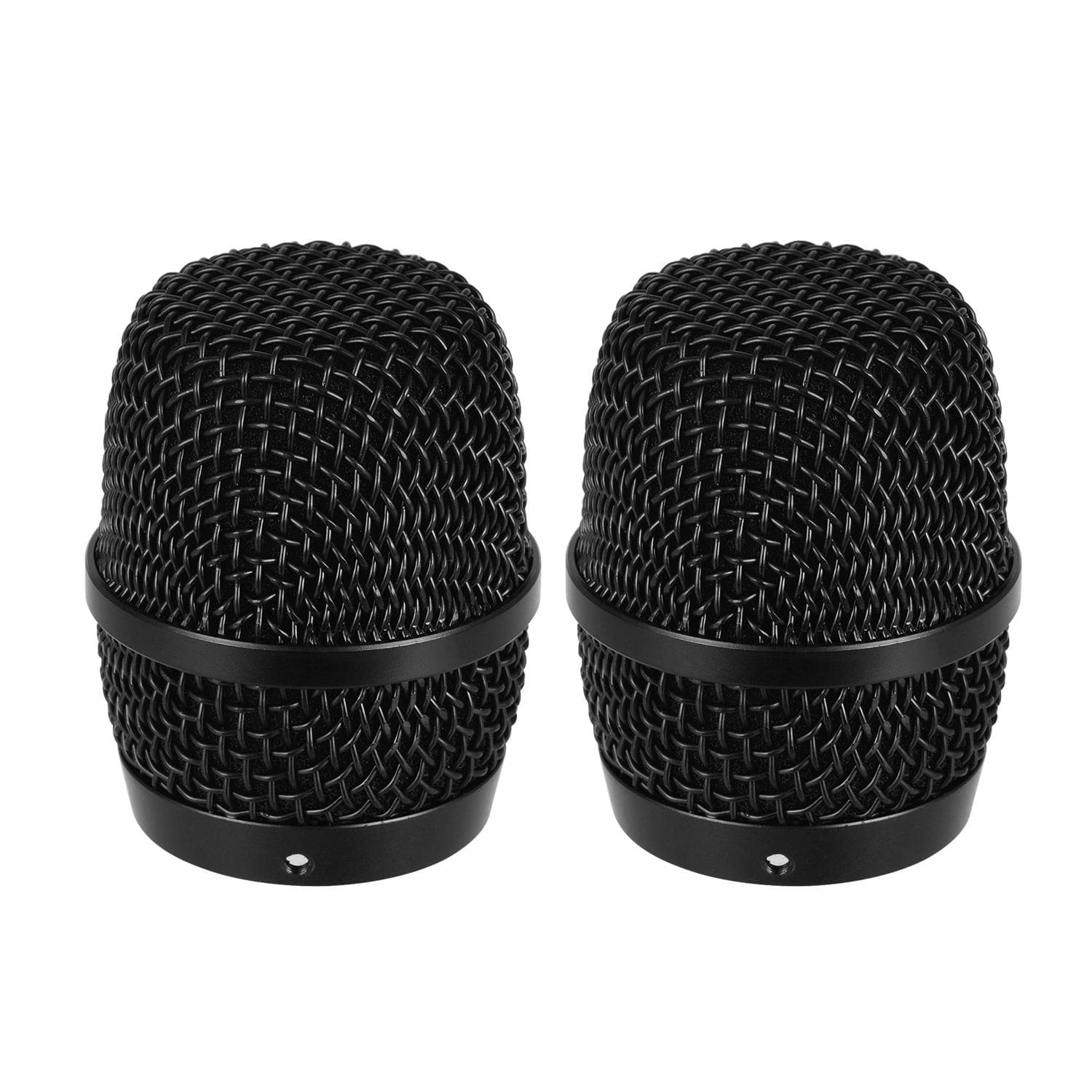 Metal Microphone Mesh Grille Replacement with Interior Foam Windscreen Pop Filter Compatible with Pack of 2 black