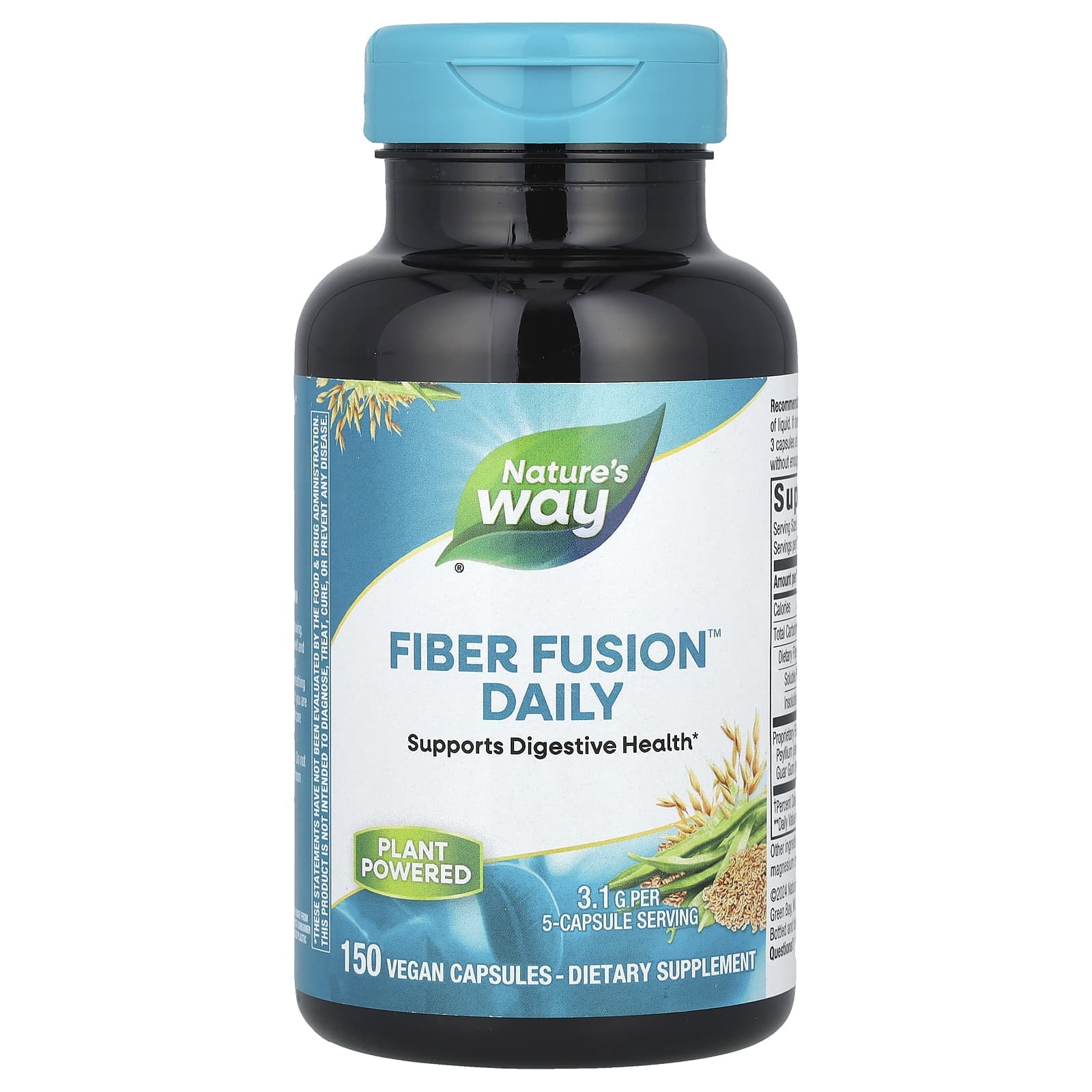 Nature's Way, Fiber Fusion™ Daily, 3.1g, 150 Veggie Capsules (0.62g per capsule)